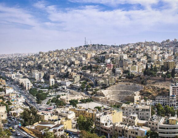 Down town Amman with Theatre from Citadel
