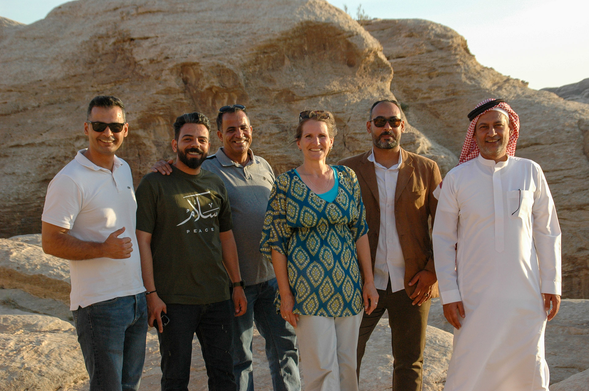 The team members of Salma Tours in the mountains close to Petra.