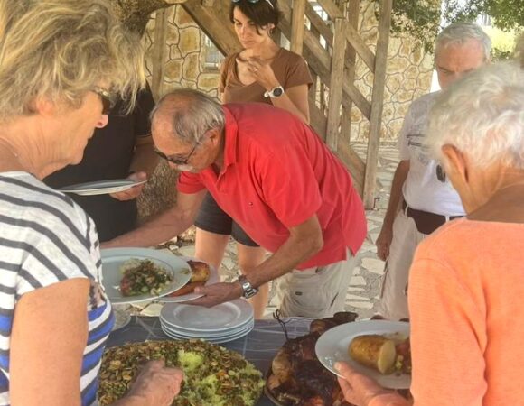 Tourist with local family in Ajloun for lunch