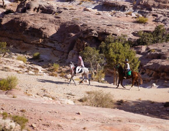 Two horse riders during Desert Masters tour with Salma tours